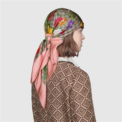 gucci scarf pink|Gucci silk bandana.